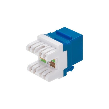 Monoprice Cat6 RJ-45 180-Degree Punch Down Keystone Jack Short body 28mm_ Blue 27555